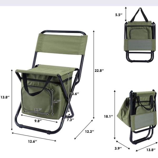 Folding Camping Oxford Footstool with Storage Bag